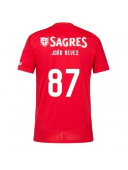 Moški Nogometna dresi replika Benfica Joao Neves #87 Domači 2024-25 Kratek rokav